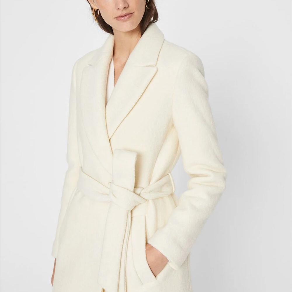 Slim Belted Coat - New With Tags - NEVER WORN - White - Picture 3 of 5
